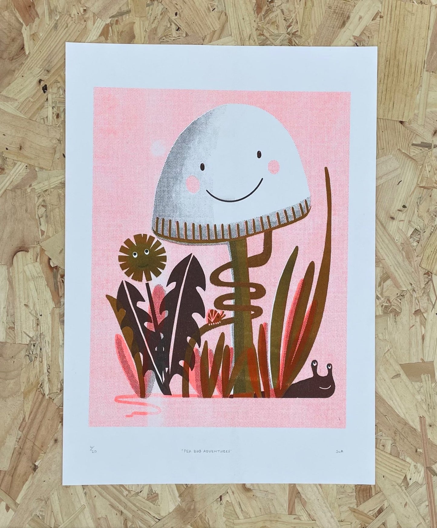 ‘Peabug Adventures’ A3 Risograph Print
