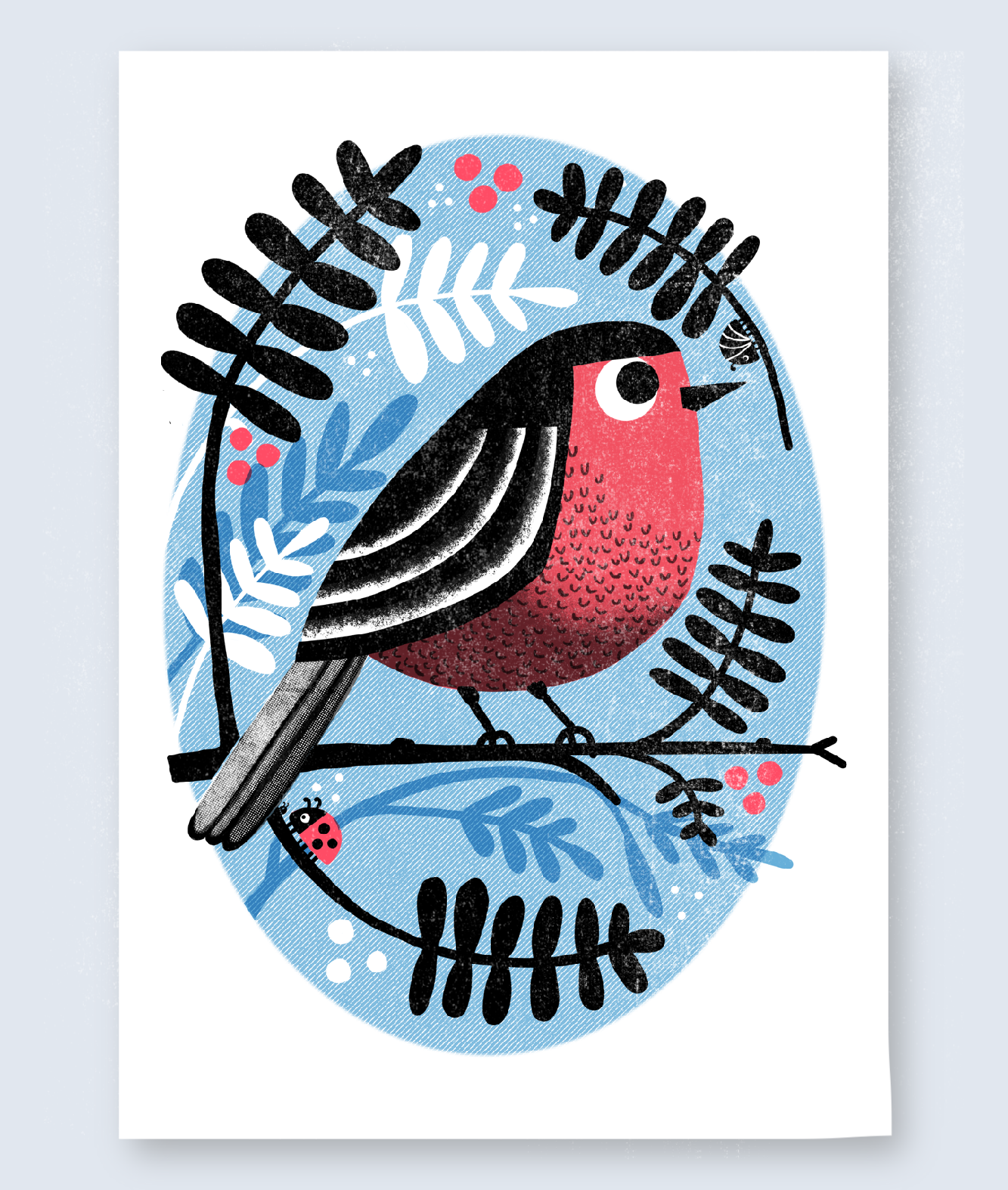 ‘Robin’ A3 Risograph Print