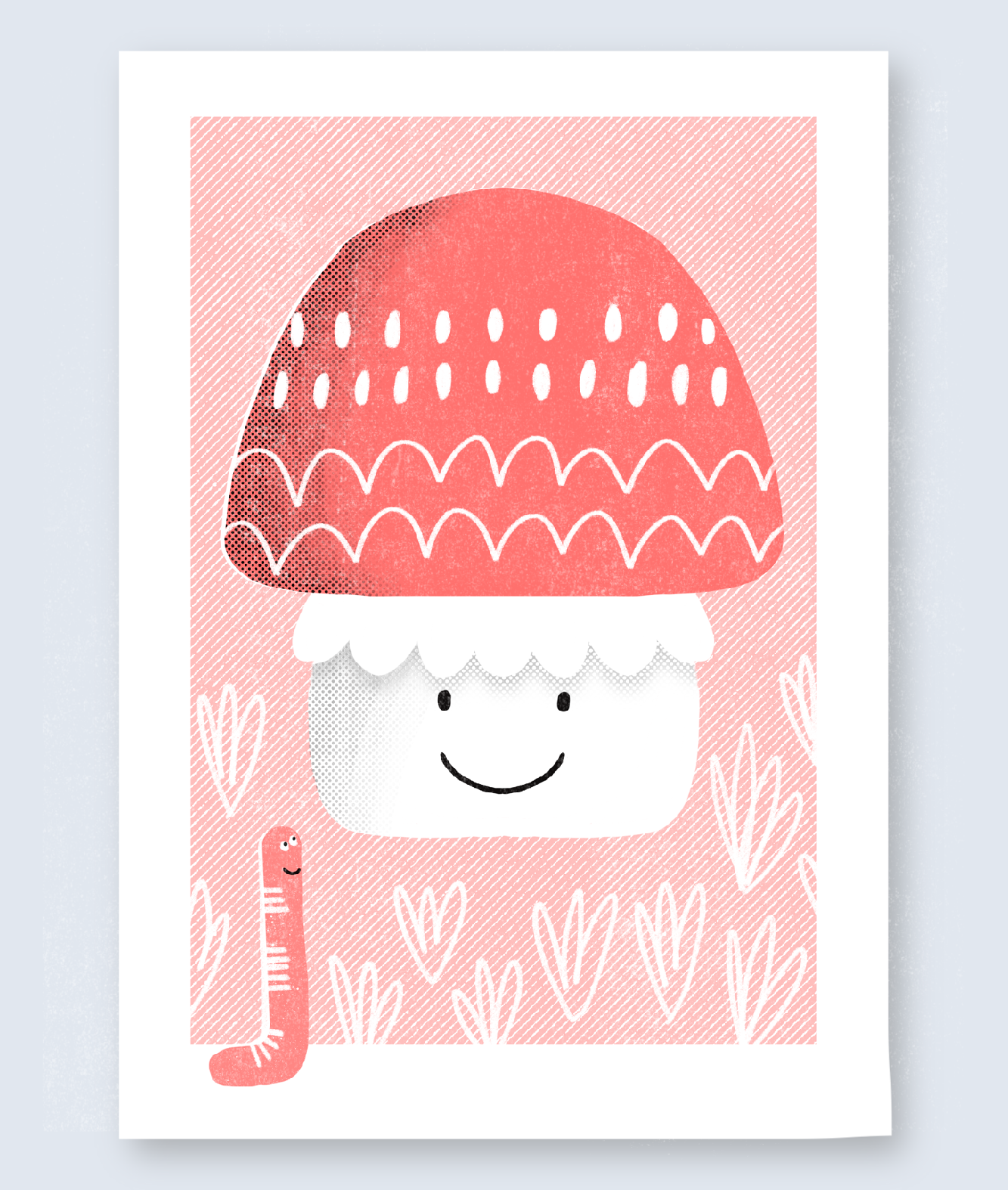 'Wormy Friends' A4 Risograph Print