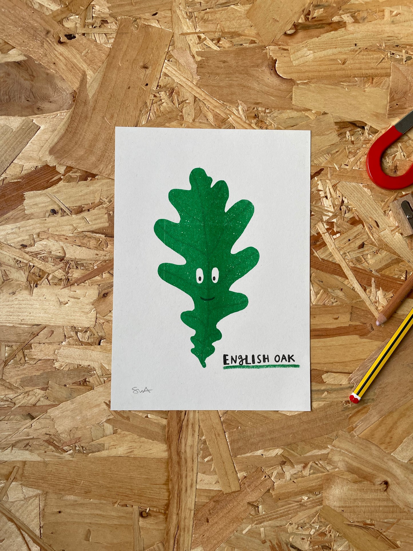 'English Oak' A5 Risograph Print
