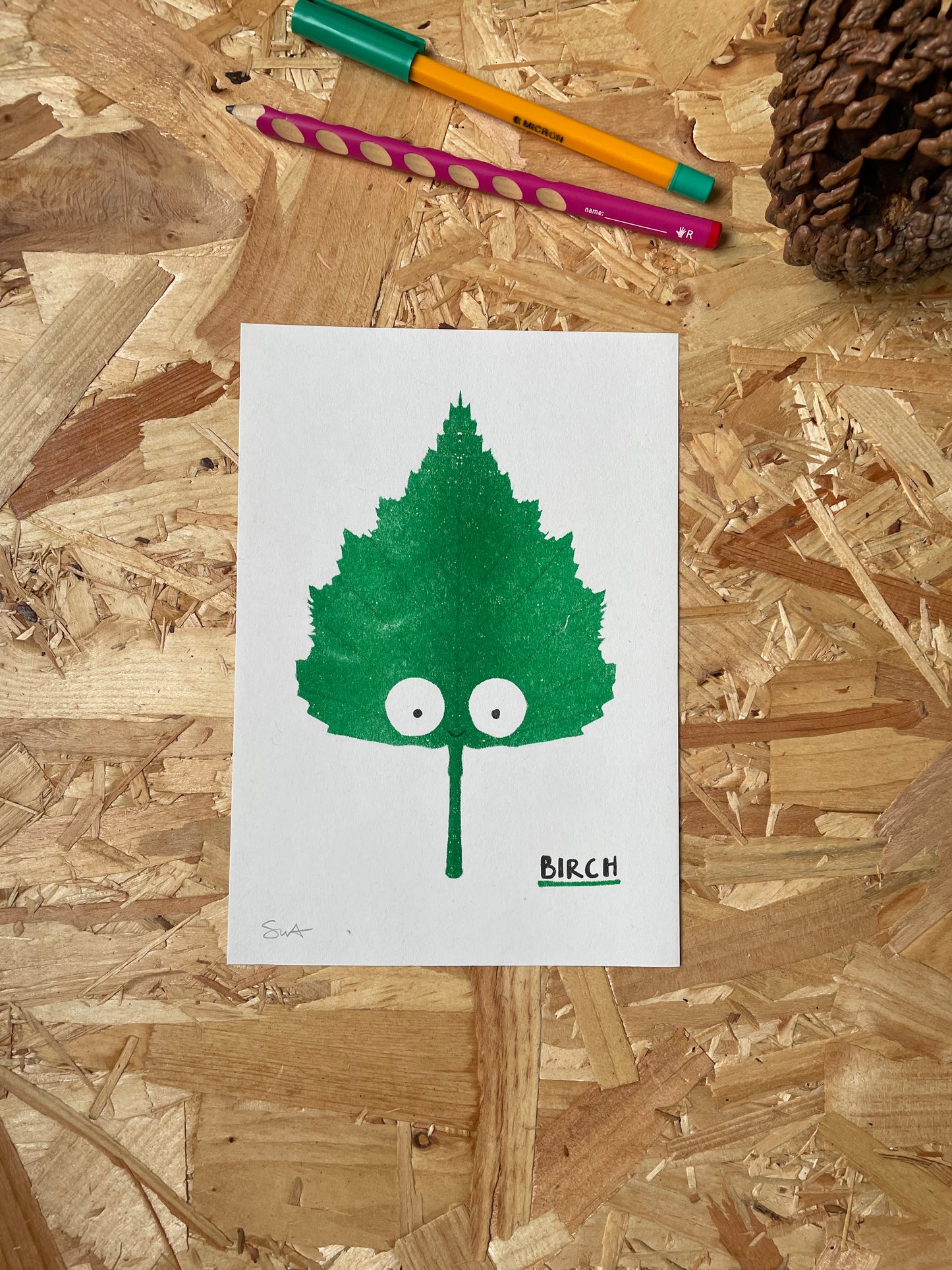 'Birch' A5 Risograph Print