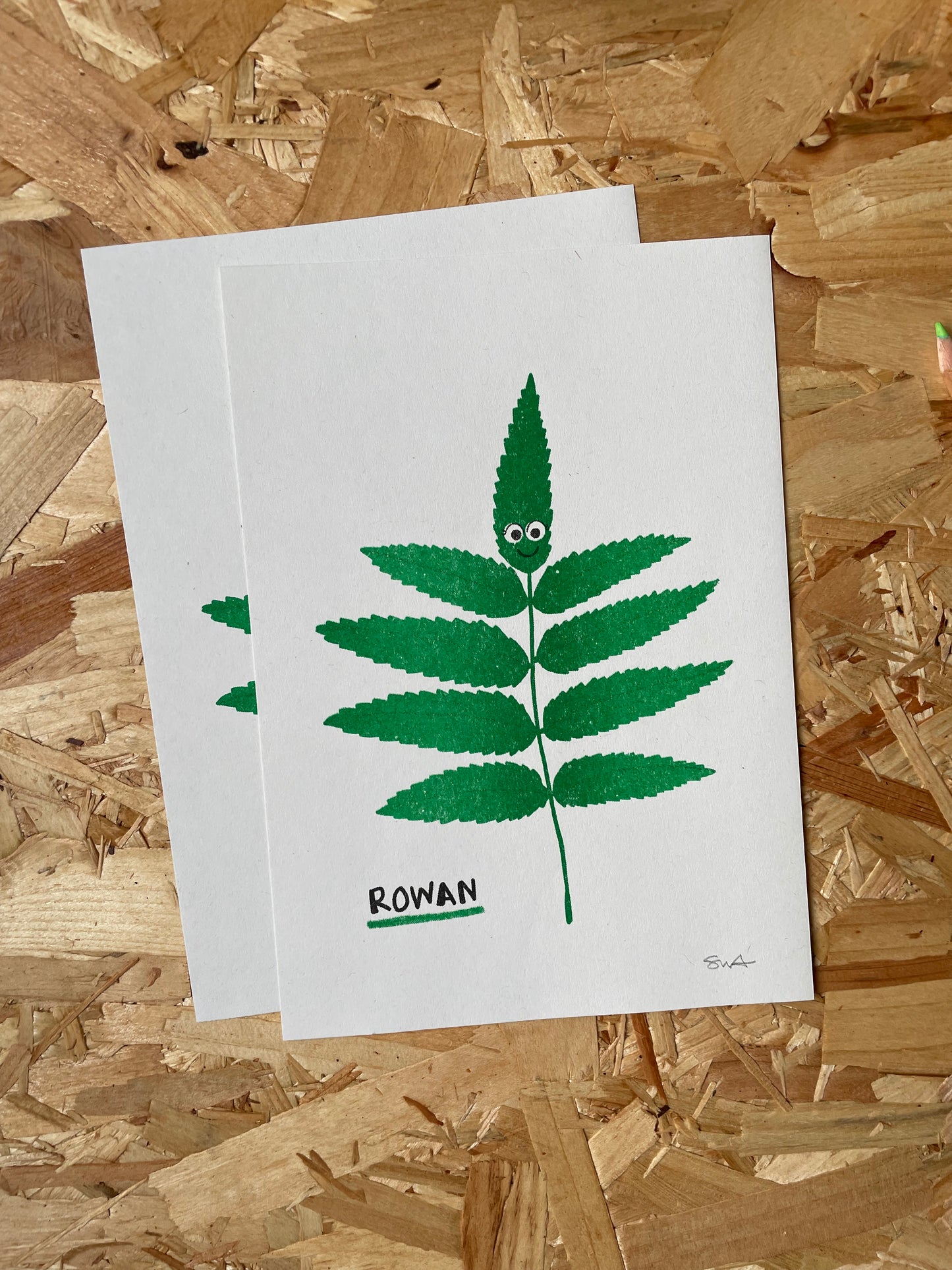 'Rowan' A5 Risograph Print