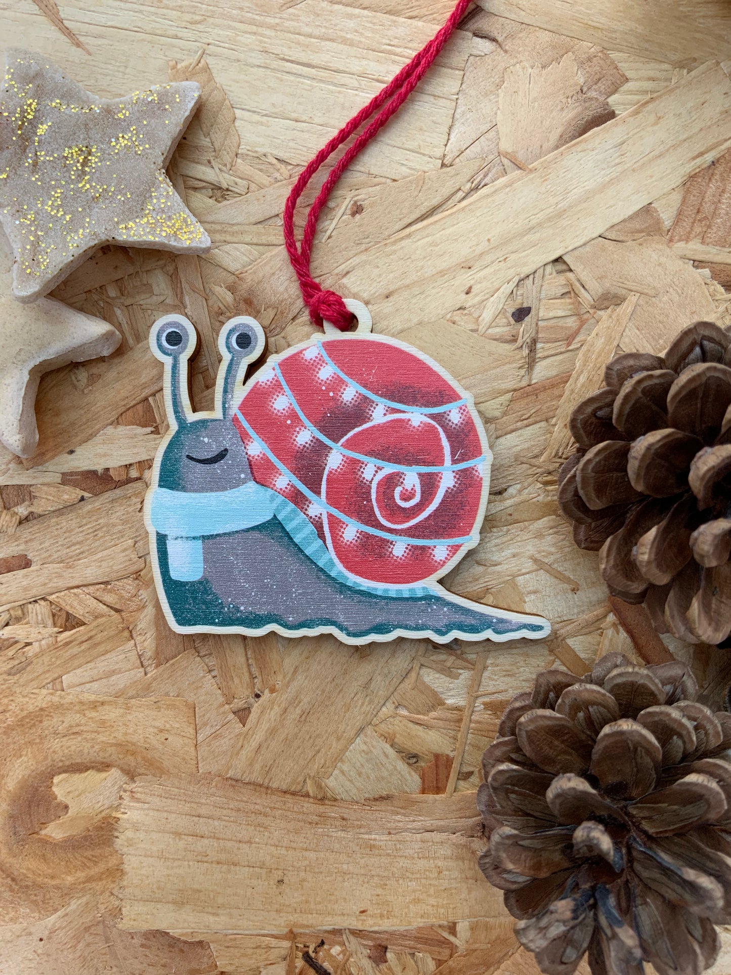 Snail with Winter Scarf Decoration