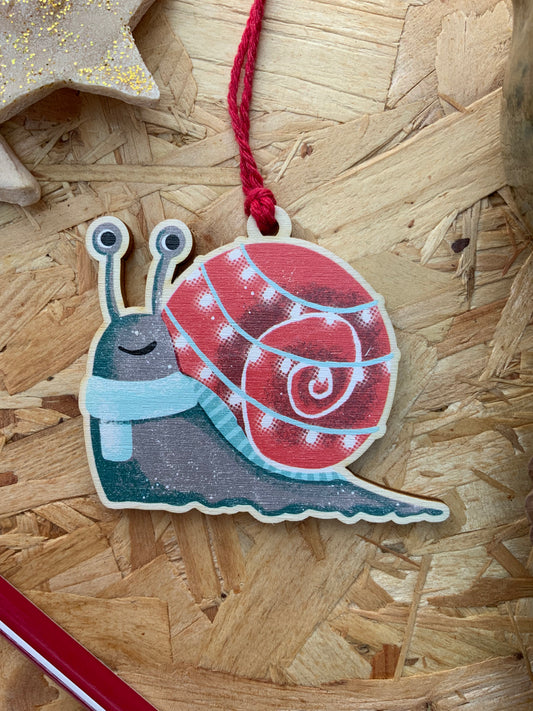 Snail with Winter Scarf Decoration