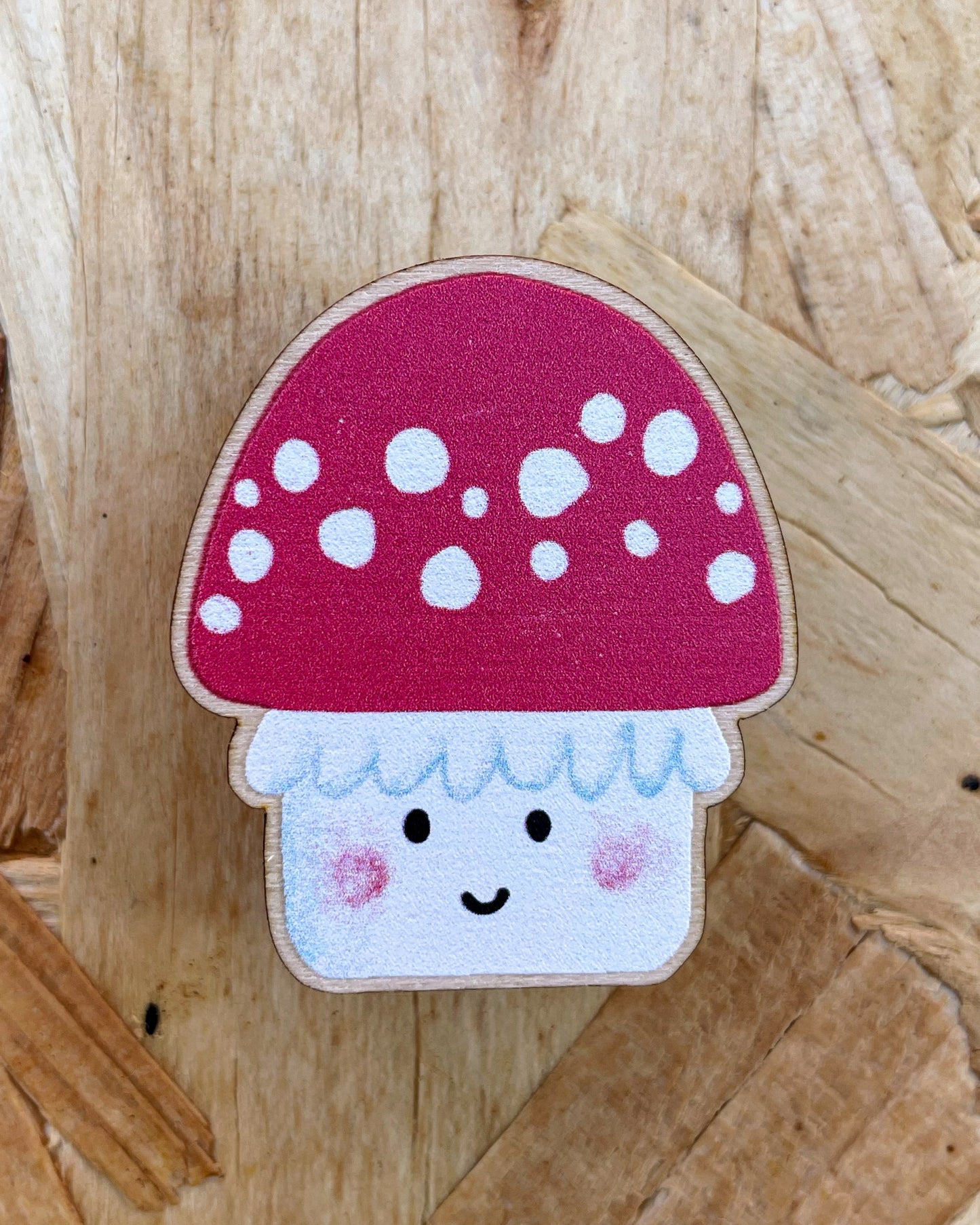 Fly Agaric Wooden Pin Badge