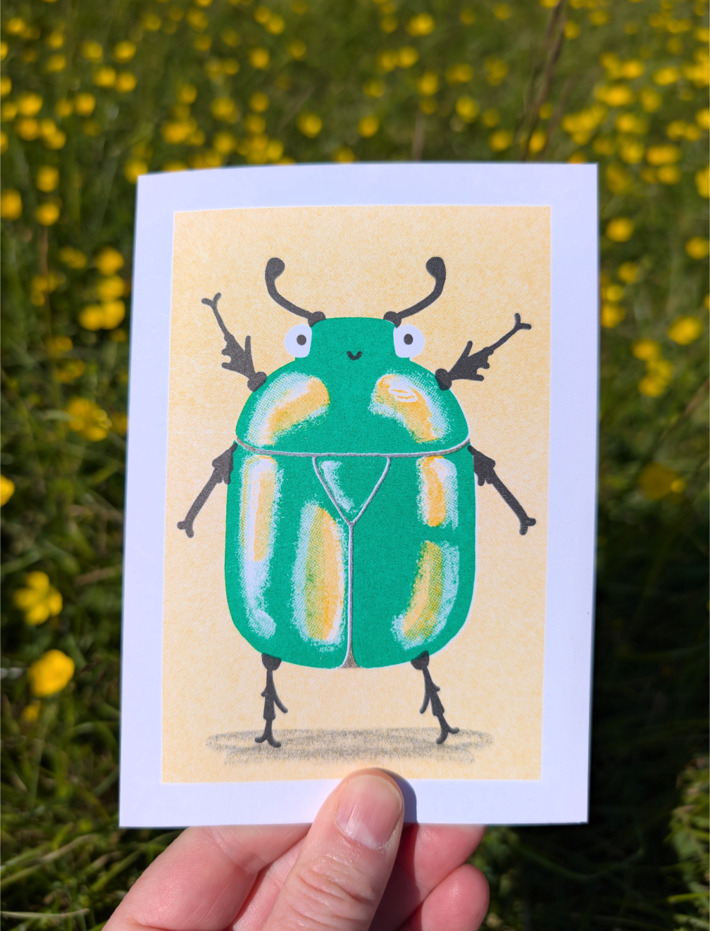 Rose Chafer Beetle Greetings Card
