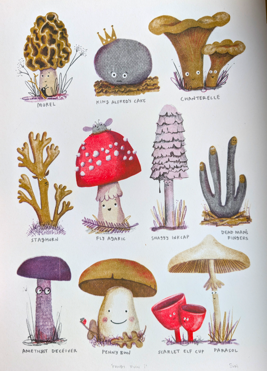 'Fungi i' A3 Risograph Print
